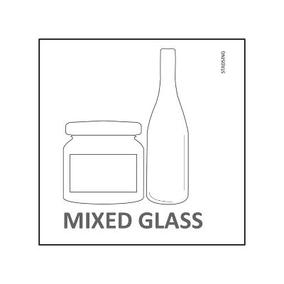 Etiket Mixed Glas til affaldssortering