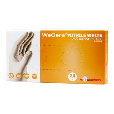 WeCare® Acc.fri engangshandske nitril hvid 6/XS