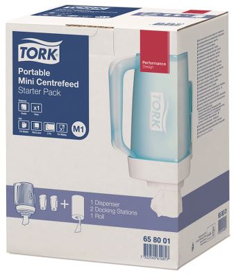 Tork Transportabel Mini dispenser M1,hvid/turkis