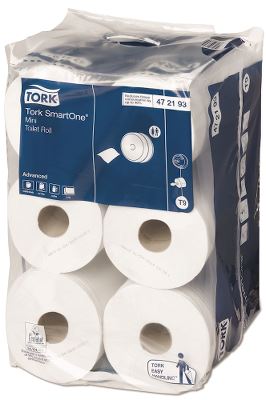 Tork SmartOne toiletpapir T9, Mini, 2-lags, hvid