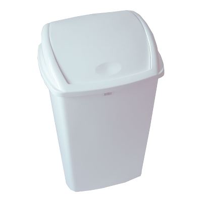 Affaldsspand m/svinglåg, 50 ltr., hvid