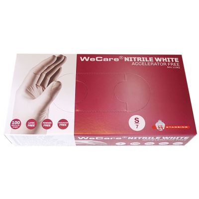 WeCare® Acc.fri engangshandske nitril hvid 7/S