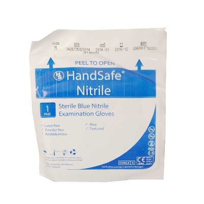 HandSafe steril handske nitril, pudderfri, blå 7/S